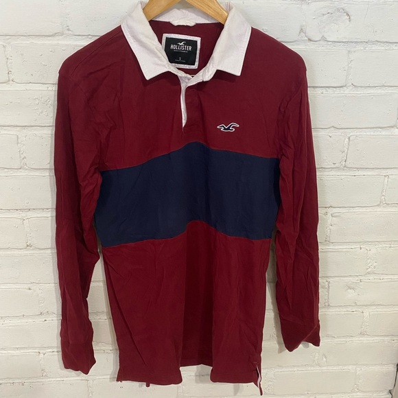 Hollister icon logo chest panel long sleeve rugby polo - Picture 6 of 10